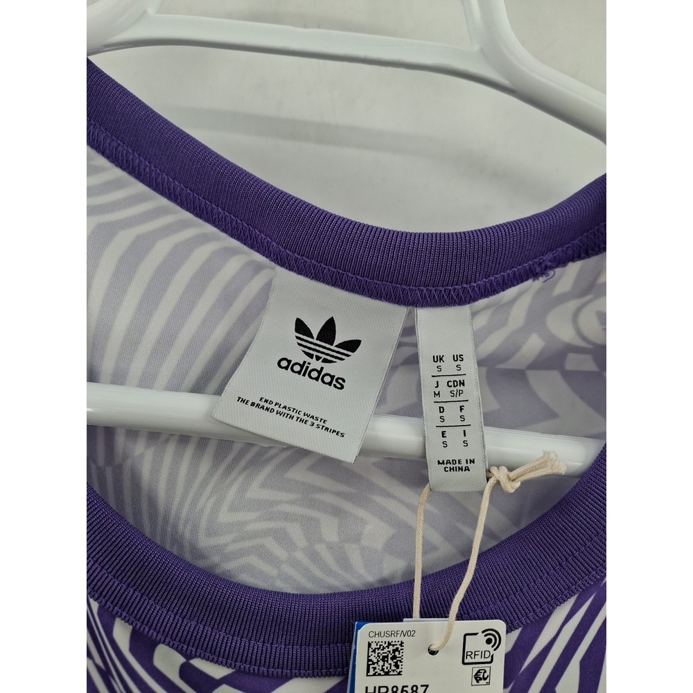 ADIDAS ORIGINALS Vortex Print Tank In Purple/White‎ Small - Picture 4 of 9